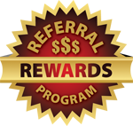 A red and gold badge with text generated content may be incorrect.